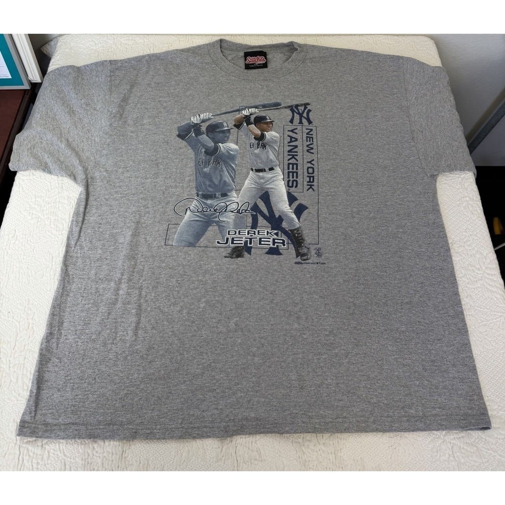 2007 DEREK JETER New York Yankees STITCHES T-Shirt Navy Adult‎ 2XL MLB Rare